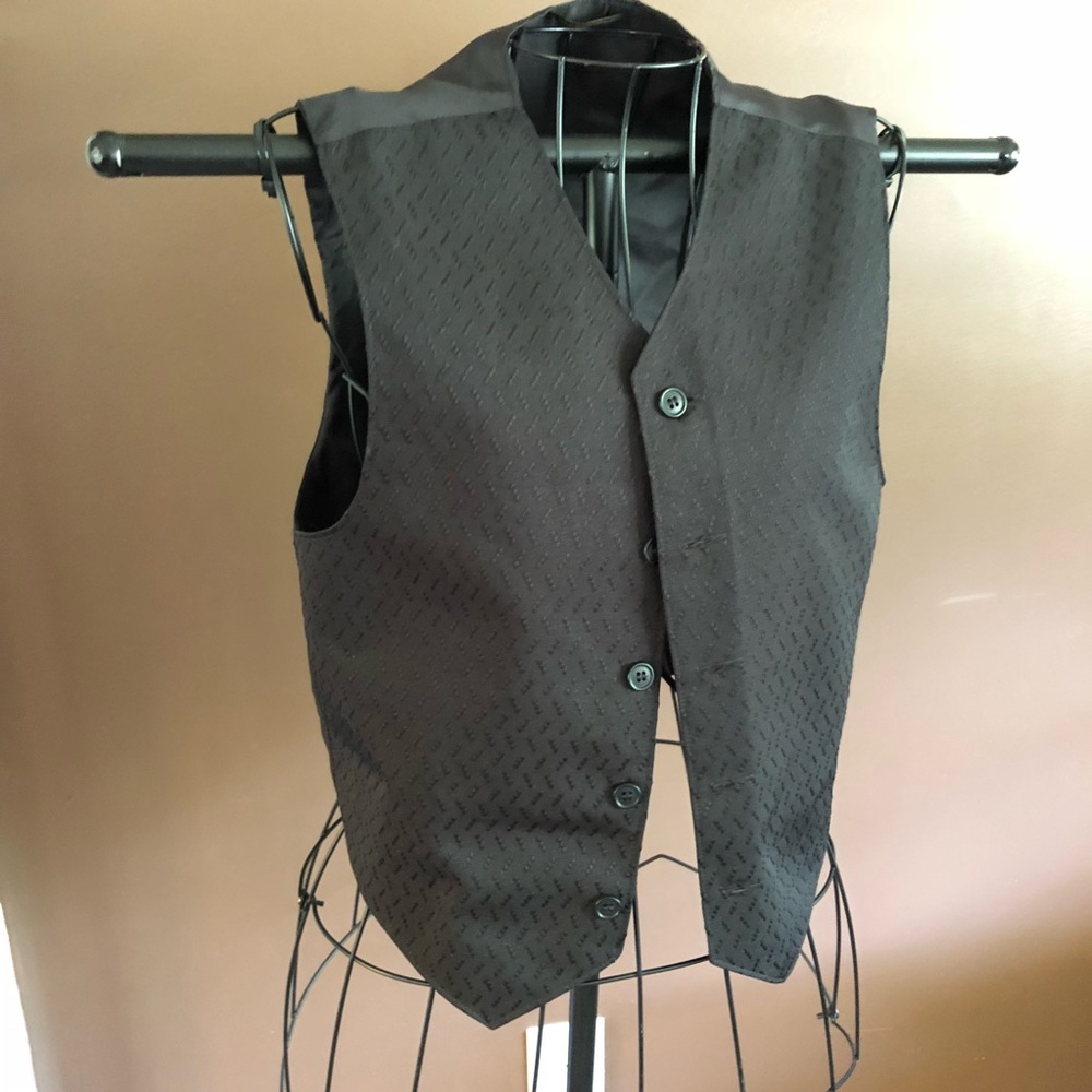 Young Men’s Suit Vest Gray/Black, Size XS